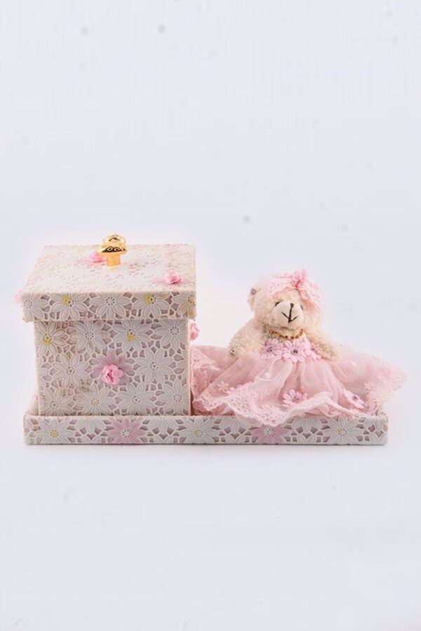 BIRTH ANNOUNCEMENT PINK TEDDY BOXES
