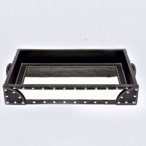 EMBRACE LEATHER MIRROR TRAY